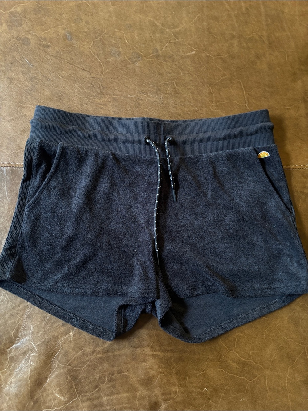 C&C California Black Terry Drawstring Athletic Shorts